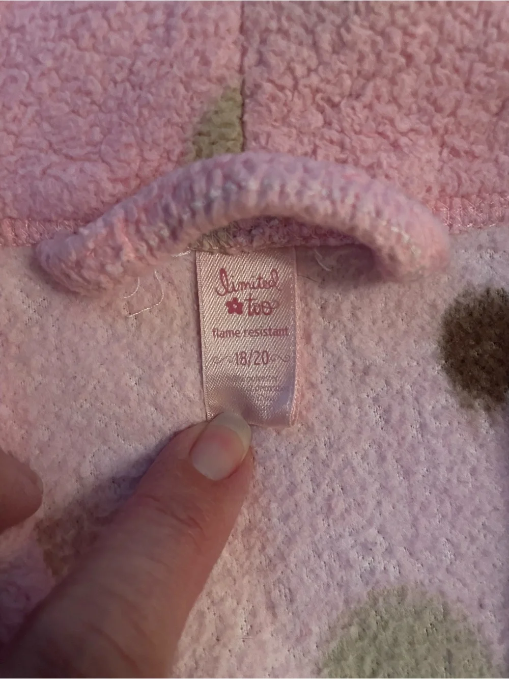 Limited Too Kids Pink Heart Print Plush Robe Tie Waist Patch Pockets Size 18/20‎